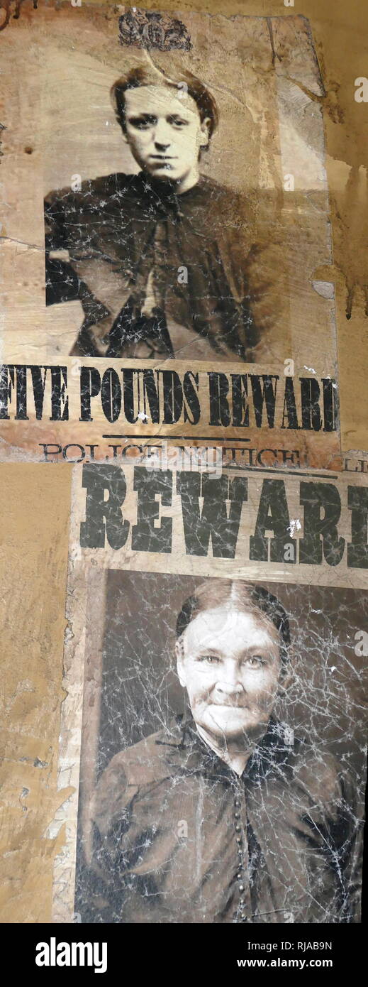 Replica a voulu poster à partir d'un dix-neuvième siècle scène de crime dans Londres, Angleterre Banque D'Images