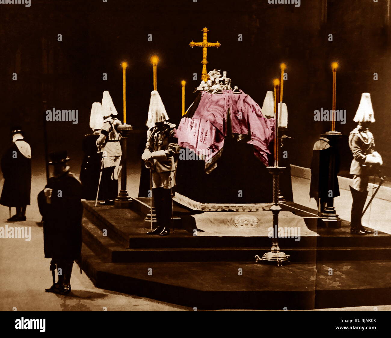 Funérailles du roi George V (George Frederick Ernest Albert ; 3 Juin 1865 - 20 janvier 1936) . Roi du Royaume-Uni et les Dominions britanniques, et l'empereur de l'Inde, à partir du 6 mai 1910 jusqu'à sa mort en 1936. Banque D'Images