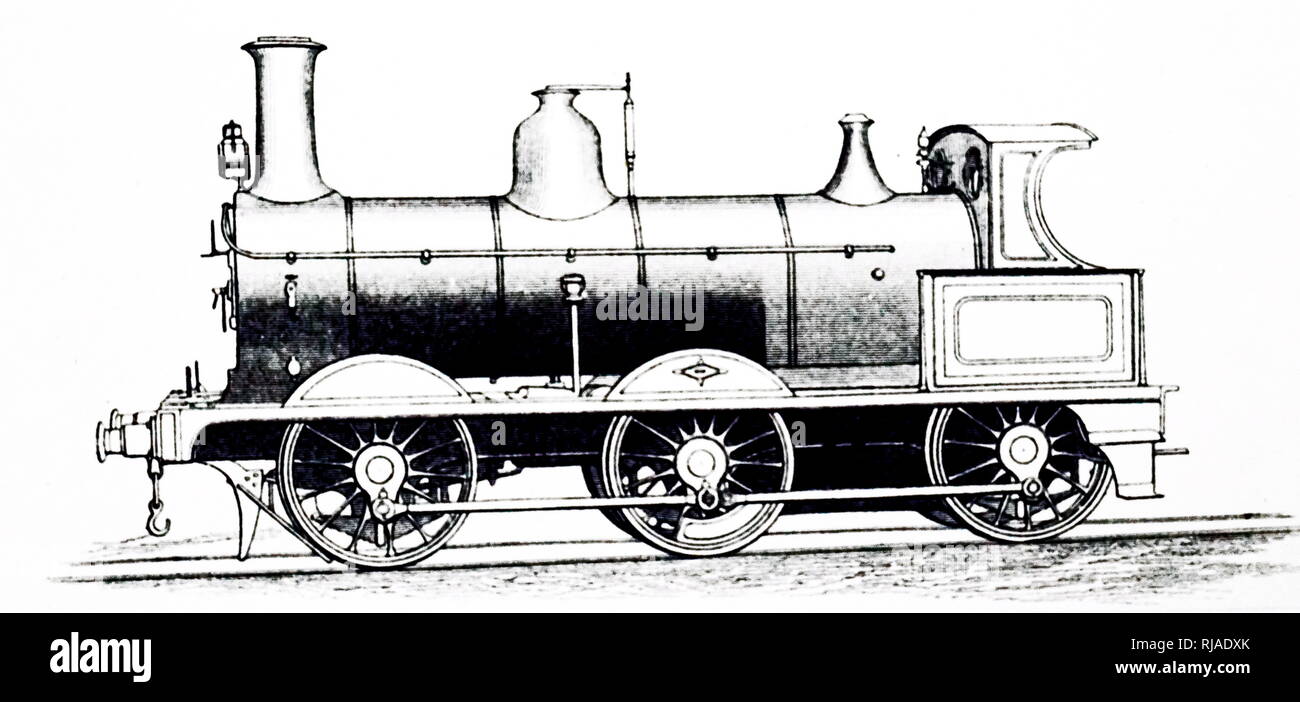 Une gravure représentant un 0-6-0 marchandises locomotive construite par Dubs & Co., Glasgow. En date du 19e siècle Banque D'Images