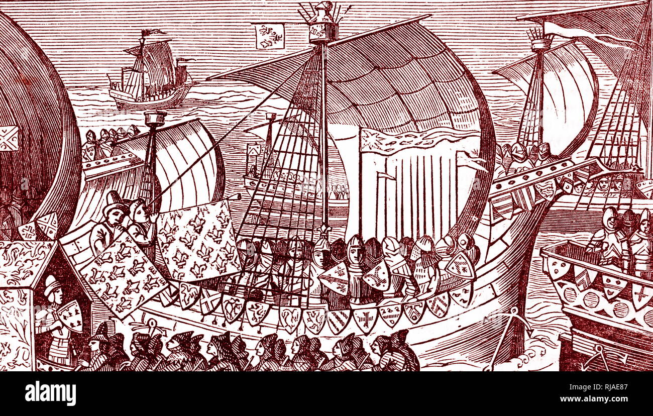 15ème siècle illustration de navires (Français). Banque D'Images
