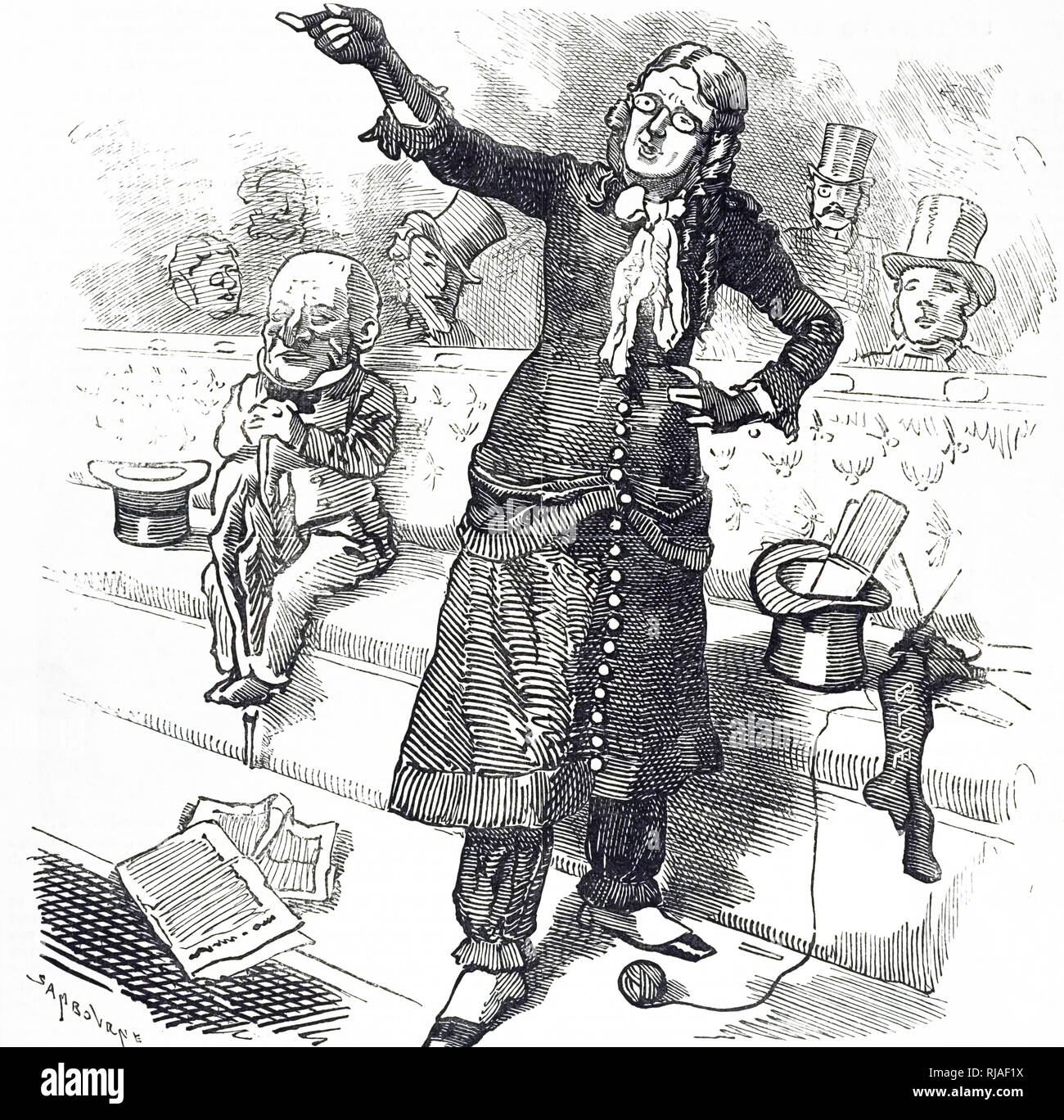 Un dessin animé commentant le mouvement pour le suffrage des femmes en Grande-Bretagne. En date du 19e siècle Banque D'Images