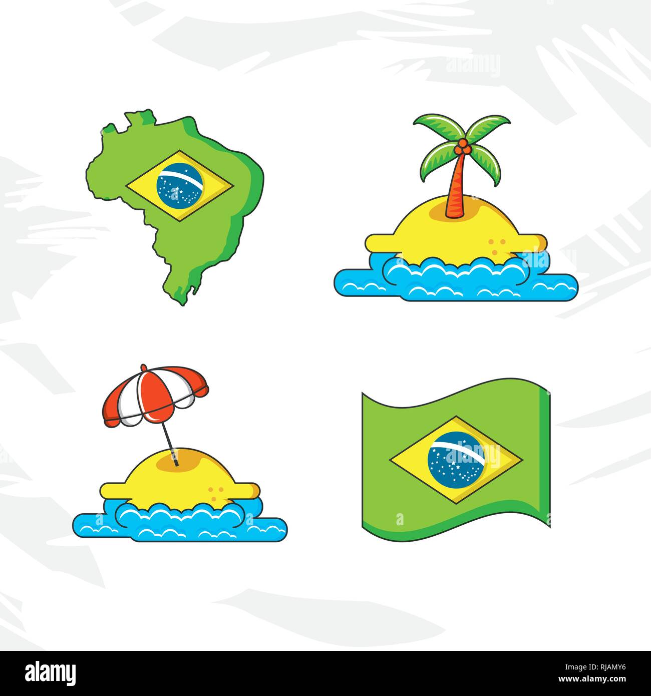 Brésil pays set icons vector illustration design Illustration de Vecteur