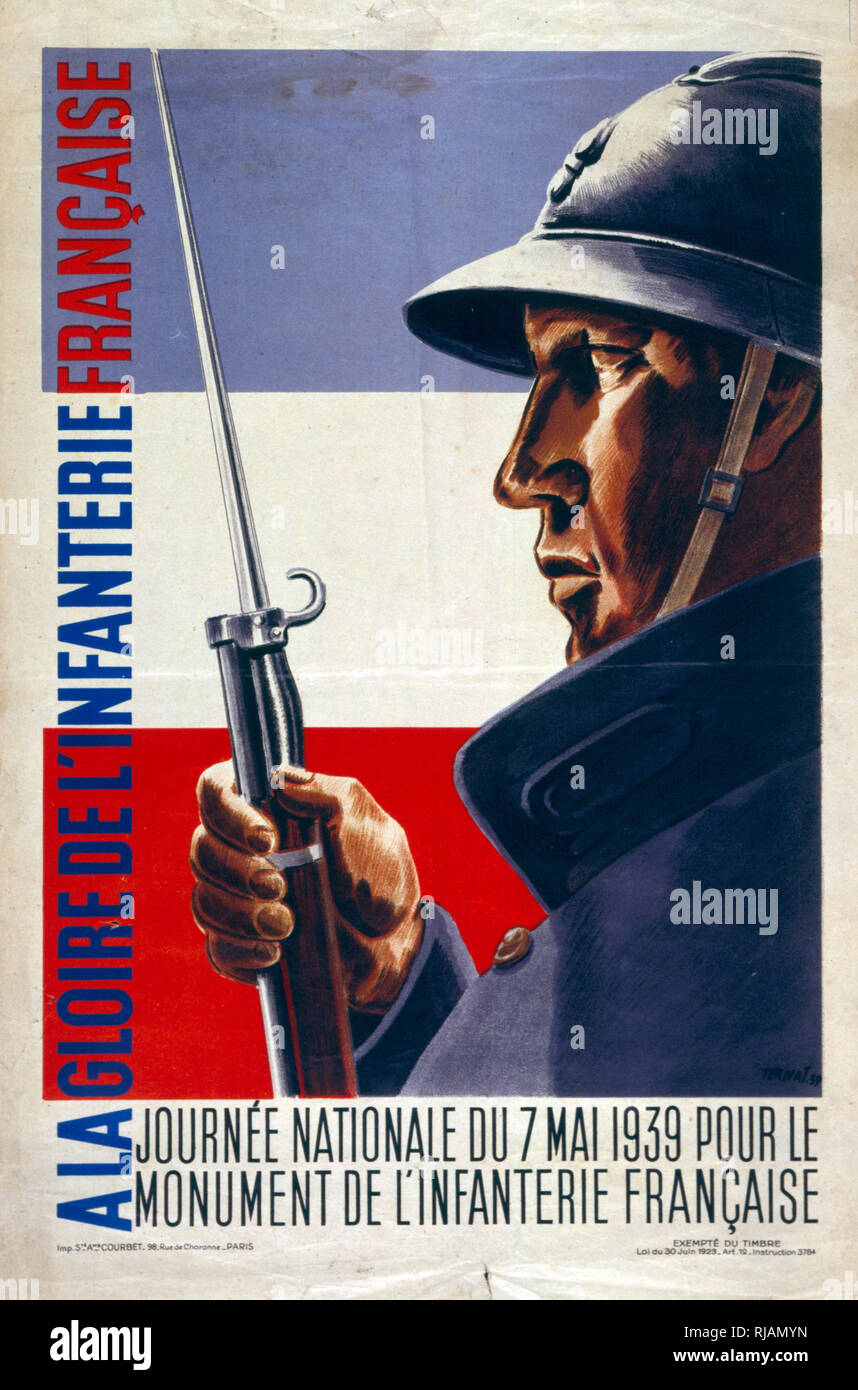 1939 Journée Infanterie Carte Timbre Semeuse Militaire Armée Soldat Guerre