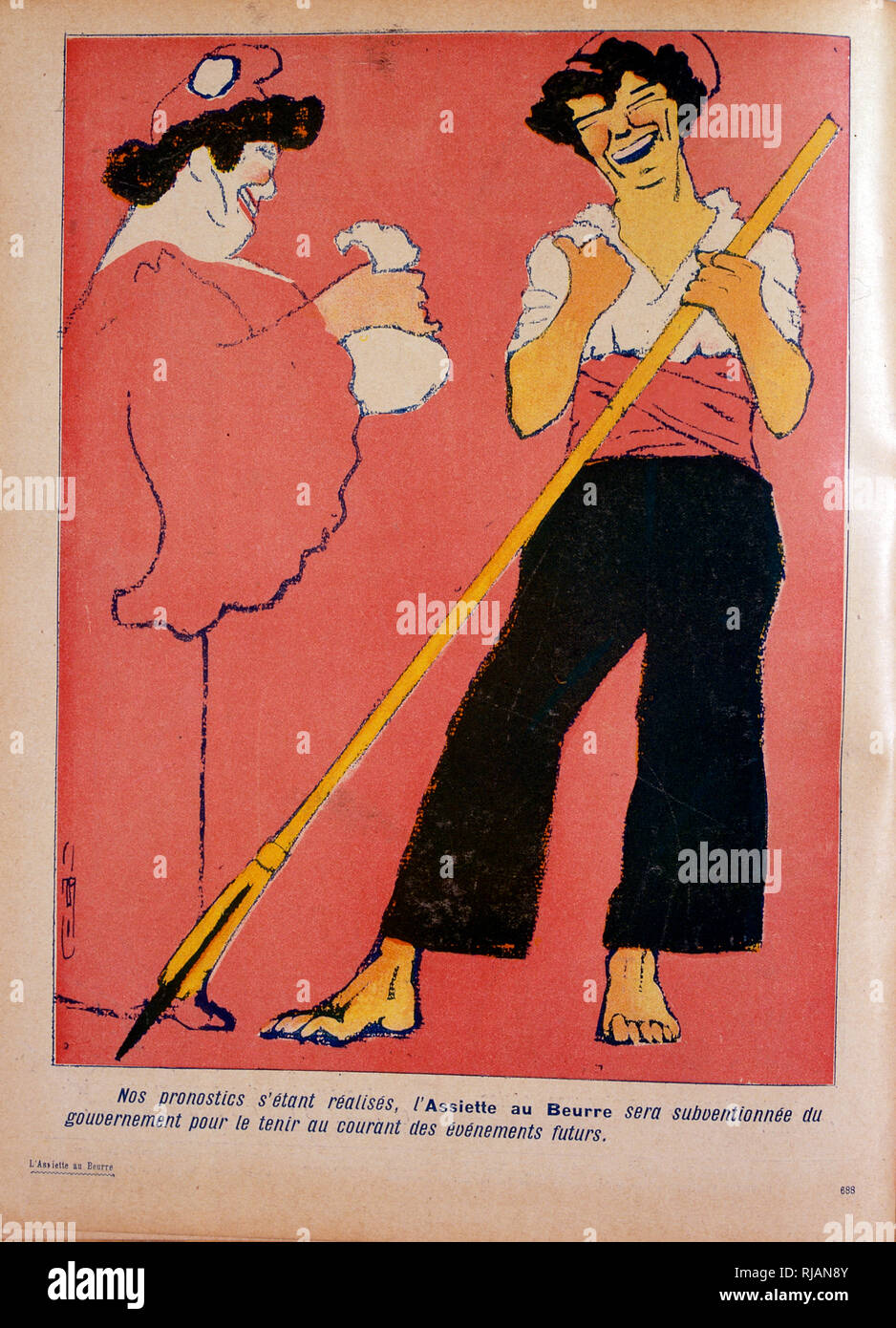 L'illustration (1906), de 'L'assiette au beurre", un hebdomadaire français illustré revue satirique avec tendance politique anarchiste qui s'est essentiellement produite entre 1901 et 1912. Banque D'Images