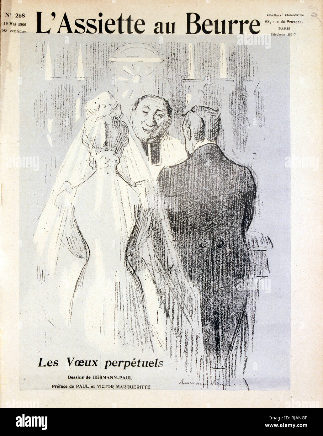 Caricature de l'amour;1906, Illustration de "L'assiette au beurre", un  hebdomadaire français illustré revue satirique avec tendance politique  anarchiste qui s'est essentiellement produite entre 1901 et 1912 Photo  Stock - Alamy