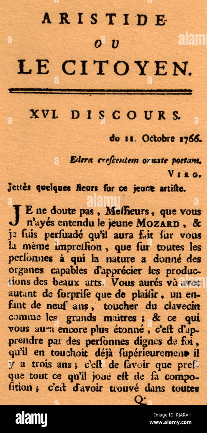 Aristide ou le citoyen (ou le citoyen) d'Aristide, (1766-1767). par Samuel Auguste André David Tissot (1728 - 13 juin 1797) était un notable du xviiie siècle, médecin suisse. Banque D'Images
