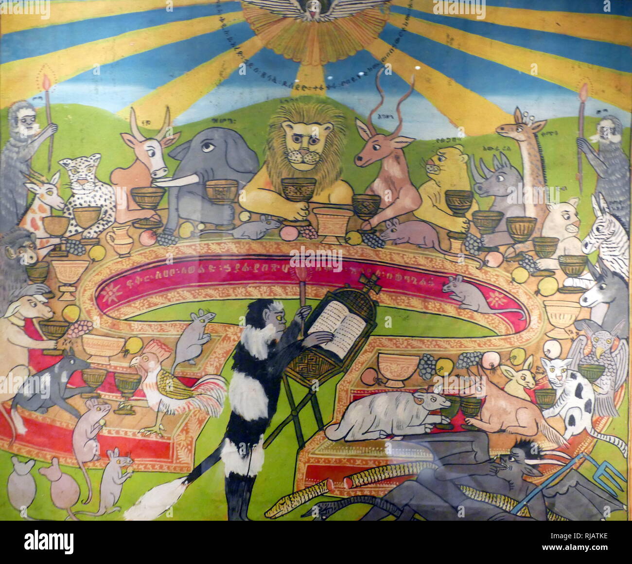 Couronnement de l'Empereur Hailé Sélassié I ; 2 Novembre, 1930 ; décrit comme la Dernière Cène en utilisant la symbologie du royaume animal. L'année 1930. British Museum, Londres. Banque D'Images