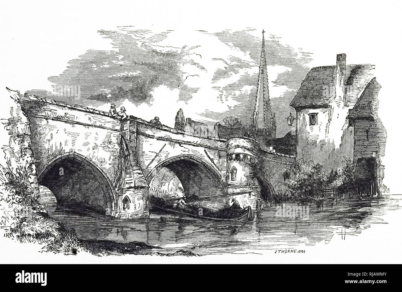 Une gravure représentant l'Évêque Pont, Norwich. En date du 19e siècle Banque D'Images