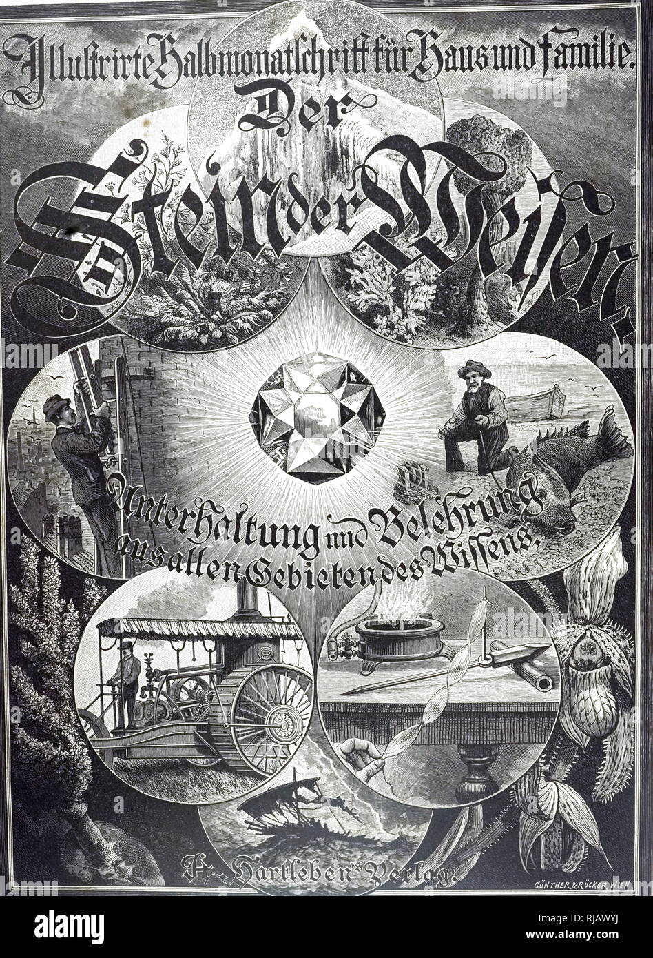 Page de titre du volume 5 de Der Stein der Weisen (la pierre philosophale). En date du 19e siècle Banque D'Images