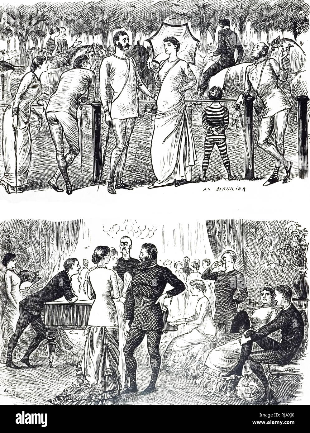 Un dessin animé commentant l'introduction de l'jersey - la dernière d'une saine et hygiénique. Illustré par George du Maurier (1834-1896), un caricaturiste franco-britannique et l'auteur. En date du 19e siècle Banque D'Images