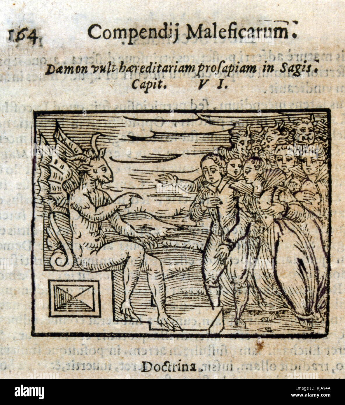 Illustration à partir de bois coupé Compendium Maleficarum, un chasseur de sorcières d'entretien écrit en latin par Francesco Maria Guazzo, et publié à Milan, Italie en 1608. Banque D'Images