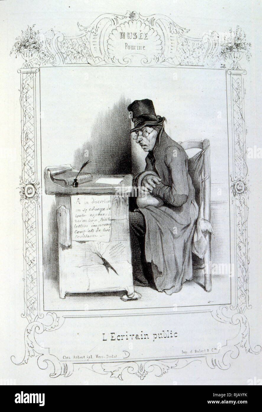 La série de Robert Macaire est hautement significatif. Composé et dessiné par Illustration de par Honoré Daumier, sur des idées et des légendes Philipon, sous le titre Les Cent et Robert Macaire (1839). Les grands dessins sont réduits et accompagnés d'une bande dessinée et narration écrits par des journalistes Maurice Alhoy et Louis Huart. Présenté avec insistance comme un avatar de Don Quichotte et Gil Blas, le personnage de Robert Macaire, en tandem avec le naïf Bertrand, incarne dans ses facettes et de multiples rôles Banque D'Images