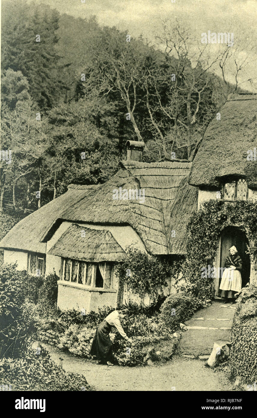 Cottage dans le village de Selworthy Green, Somerset Banque D'Images