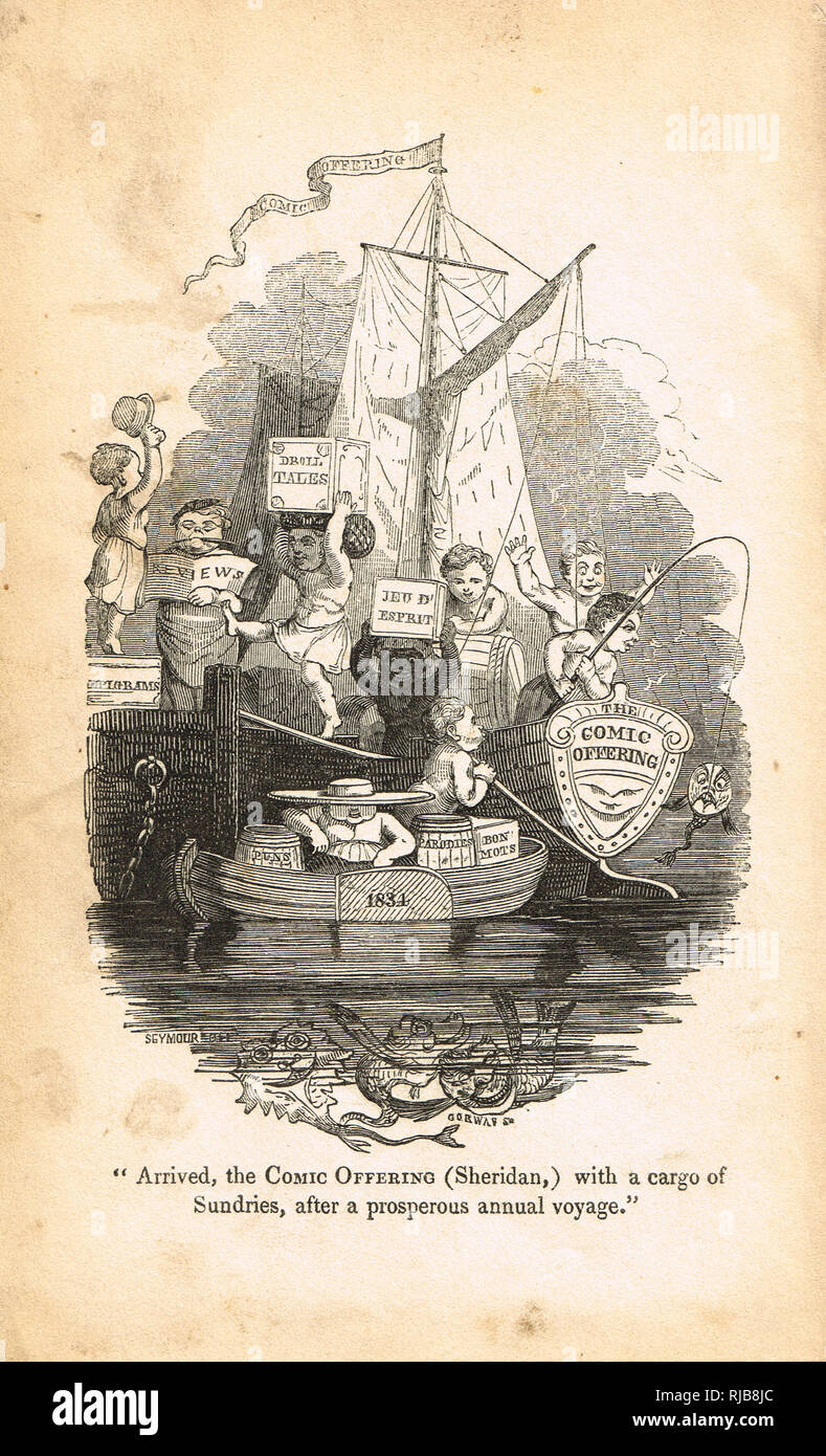 Frontispice de la bande dessinée à l'épargne, ou Ladies' mélange de gaieté littéraire de 1834 Banque D'Images