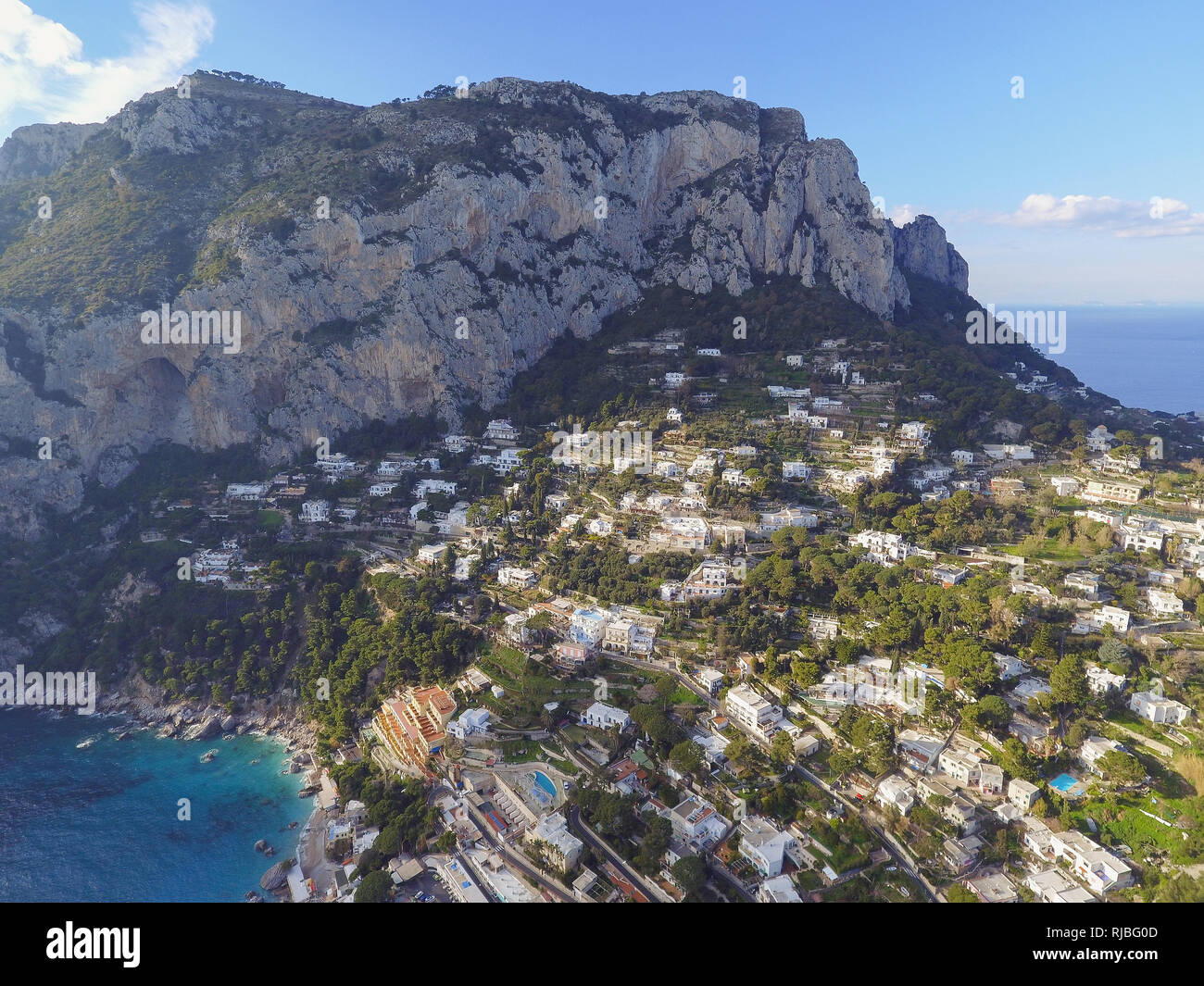 Vue aérienne de Capri, Italie Banque D'Images