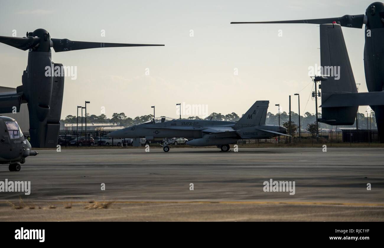 Un U.S. Navy EA-18 Growler avec Electronic Attack Squadron 134, Whidbey Island, Washington, se trouve sur la ligne de vol à l'Gulfport préparation au combat au Centre, au Mississippi, pendant la grève du 17 novembre, 2016, 2. Grève du Sud 17 est une force totale, exercice d'entraînement multi-services hébergés par le Mississipi Air National Guard's préparation au combat au Centre à Gulfport, Mississippi, du 24 octobre au 4 novembre 2016. L'exercice met l'air-air, air-sol et d'opérations spéciales de formation. Ces événements sont intégrés dans les scénarios et l'asymétrie de l'hostile exigeant avec ac Banque D'Images