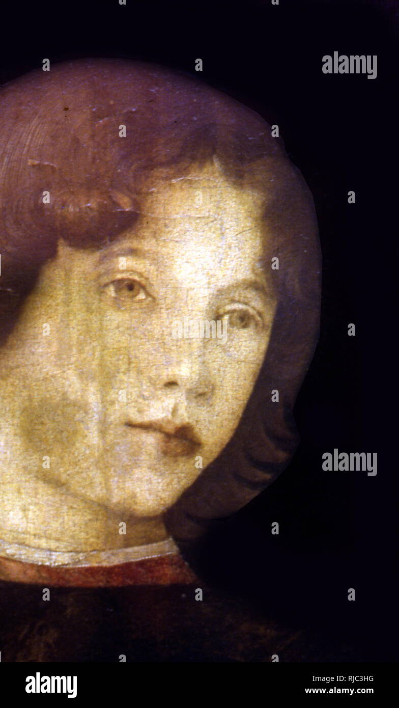 Portrait d'un garçon ; 1475 ; huile sur bois. par Giovanni Bellini, le Vénitien. Banque D'Images
