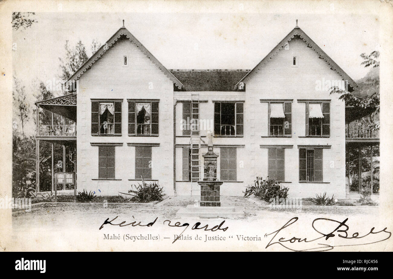 Palais de Justice, Victoria, Mahé, Seychelles, Océan Indien Banque D'Images