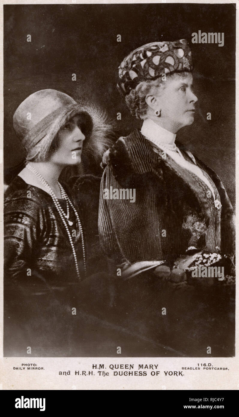 La reine Mary et la duchesse de York Banque D'Images