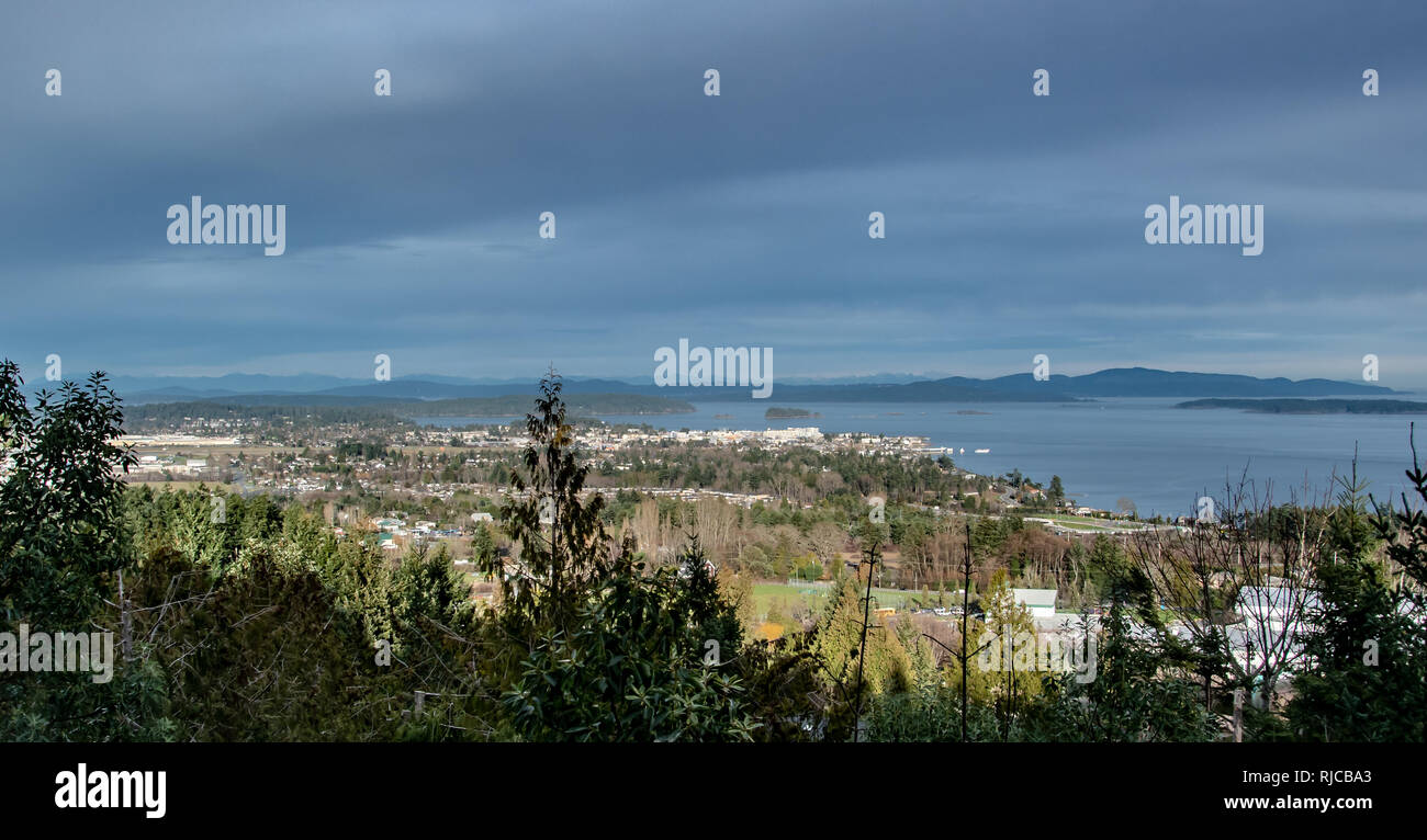 Vue aérienne de Sydney par la mer, l'île de Vancouver, Colombie-Britannique, Canada Banque D'Images