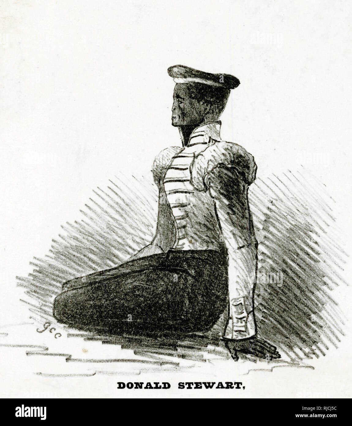 Donald Stewart, de l'ouest de l'Inde britannique Premier régiment, qui était composé presque entièrement d'hommes noirs enlevés, s'agenouille en préparation de son exécution le 16 août, de diriger une mutinerie de 280 soldats contre les Britanniques. Il était auparavant un chef nommé Daaga africaine, qui a vendu en esclavage les hommes Yoruba avant d'être capturé lui-même. Il a été conduit à la Trinité en tant que soldat, et rebaptisé Donald Stewart. Banque D'Images