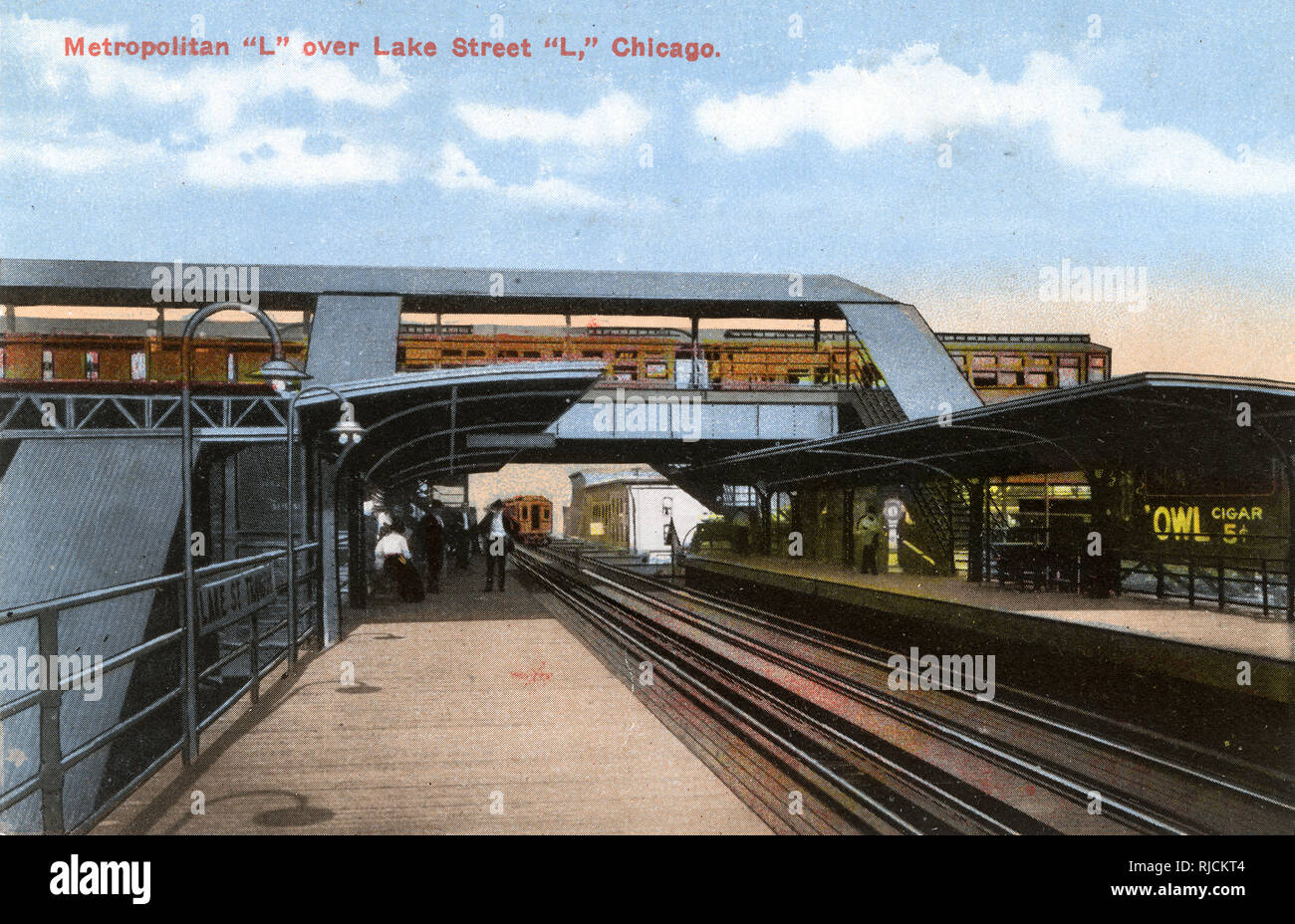 Metropolitan L Over Lake Street, Chicago, Illinois, États-Unis Banque D'Images