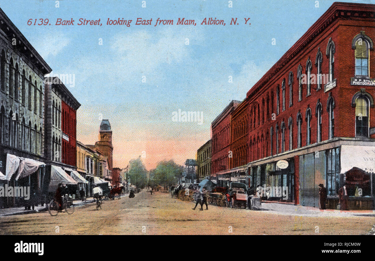 Bank Street, Albion, État de New York, États-Unis Banque D'Images