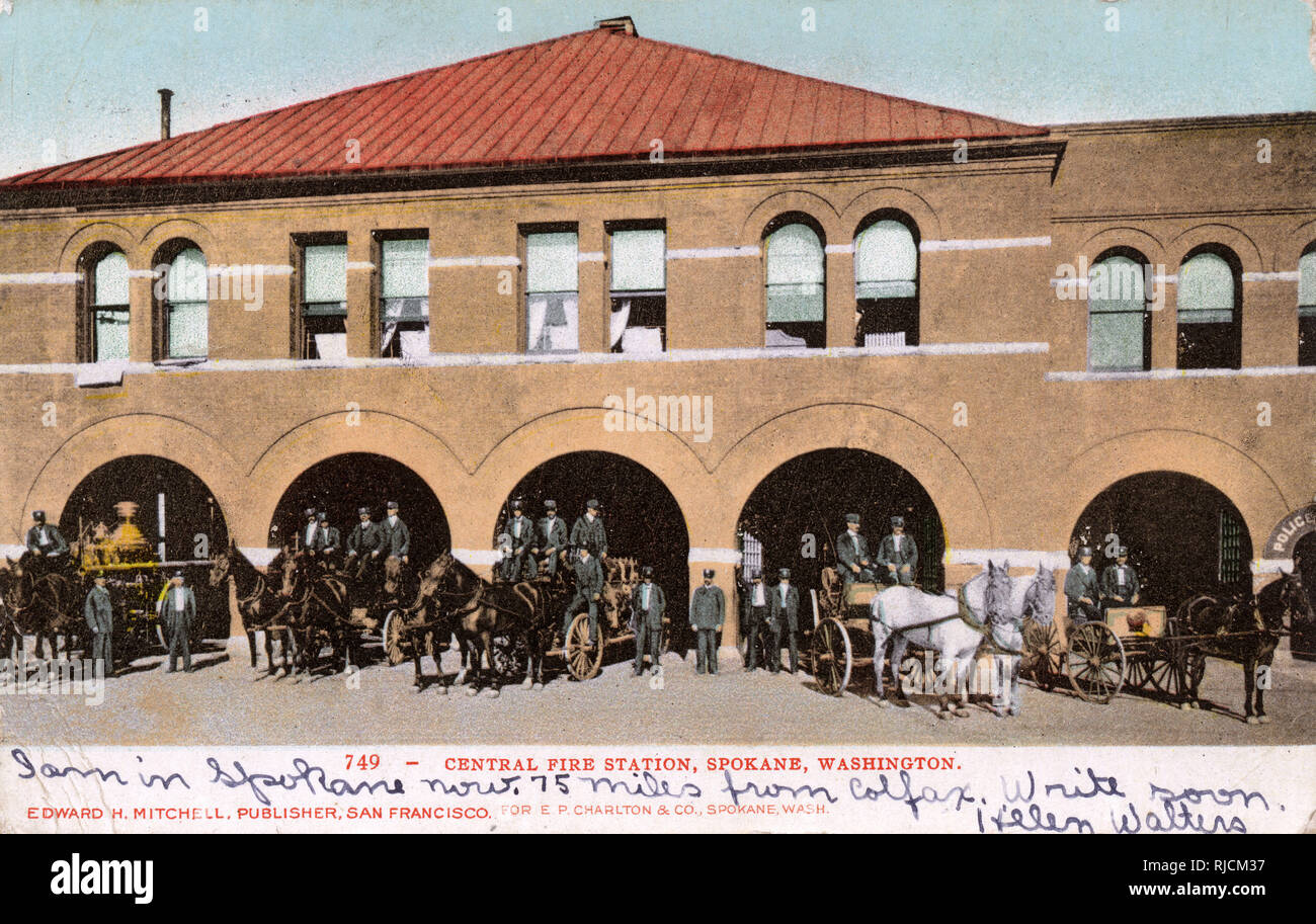 Centrale incendie, Spokane, État de Washington, États-Unis Banque D'Images