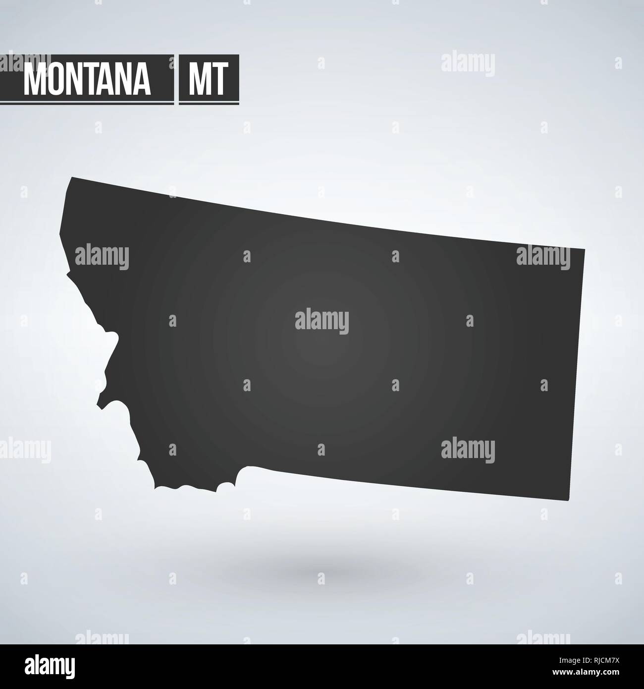 Plan de l'État américain du Montana sur un fond blanc. Illustration de Vecteur