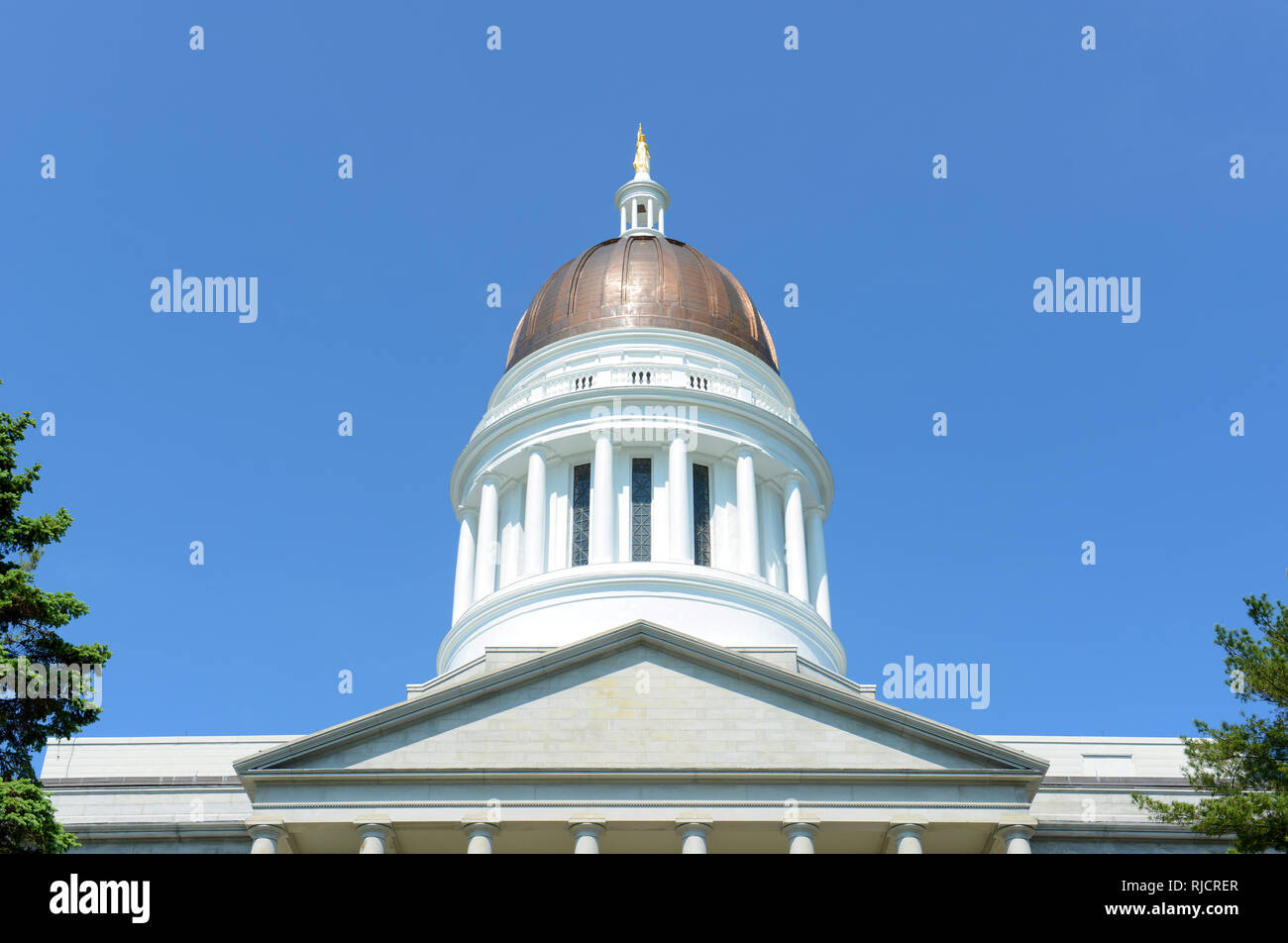 Maine State House est la capitale de l'Etat de l'État du Maine de Augusta, Maine, USA. Maine State House a été construit en 1832 avec style néogrec. Banque D'Images