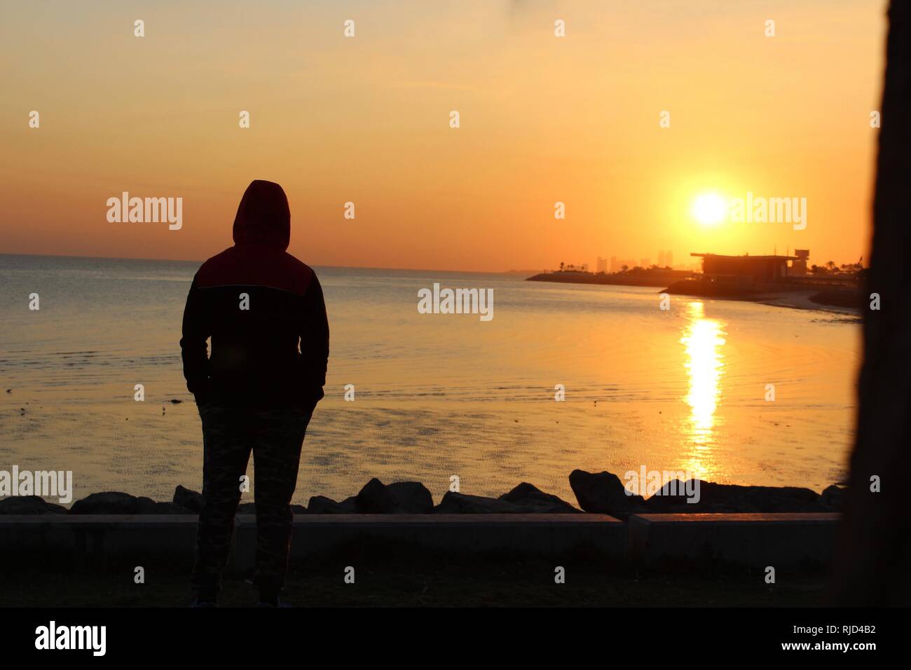 Koweït lever du soleil Banque D'Images