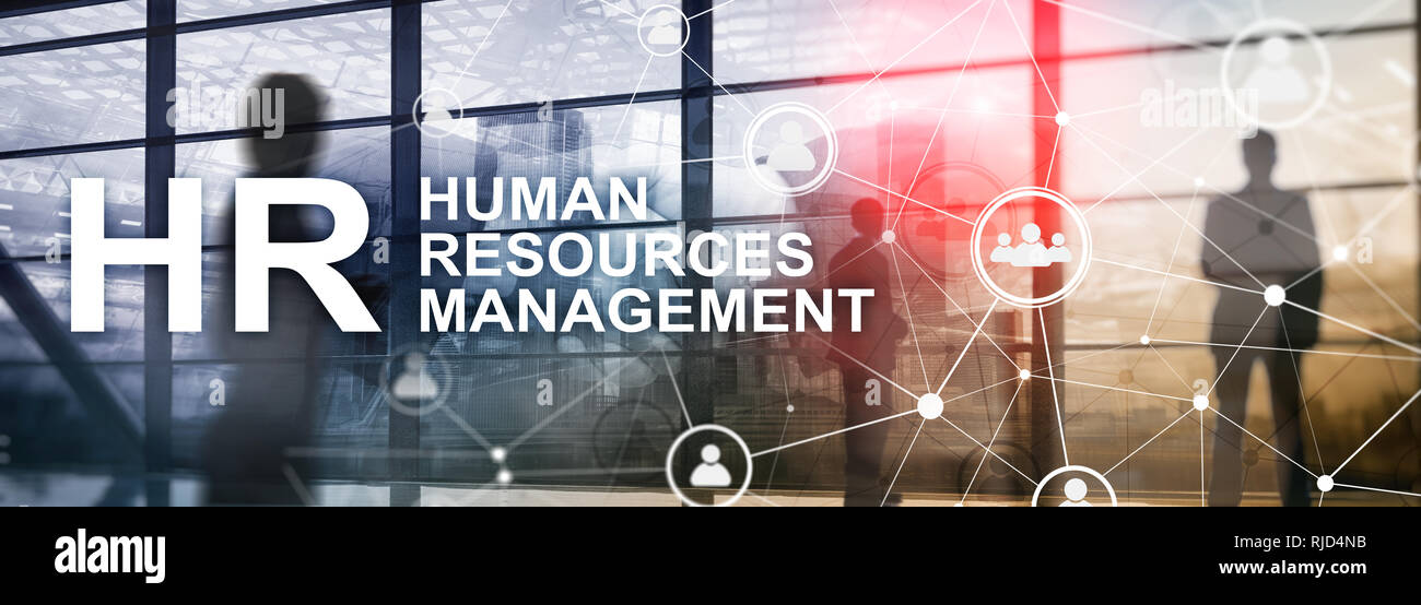 La gestion des ressources humaines, RH, Team Building et de recrutement concept sur fond flou. Banque D'Images