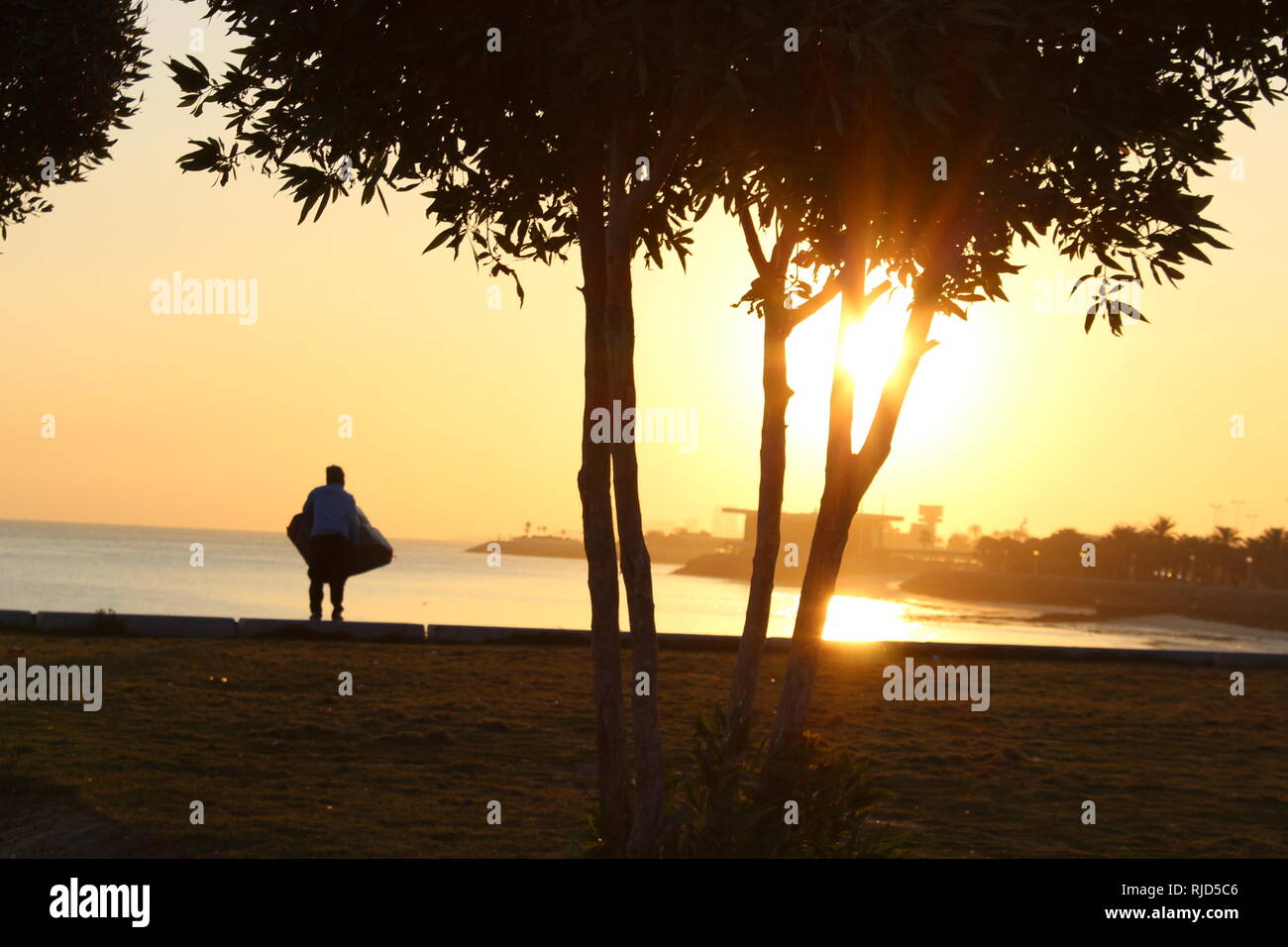 Koweït lever du soleil Banque D'Images