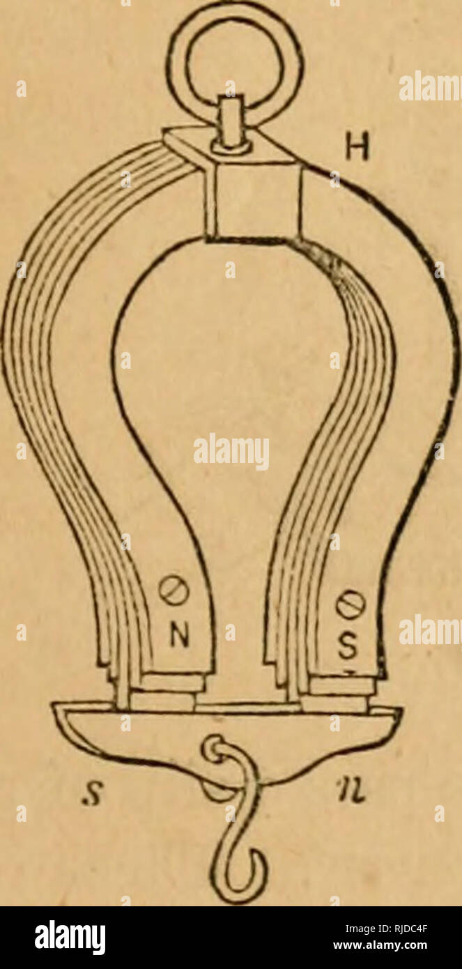 La chambre : lecteur scientifique illustré de gravures sur bois. Les  lecteurs. De l'électricité. 35 fait en frottant un morceau de fer avec un aimant  naturel ; mais la plus forte