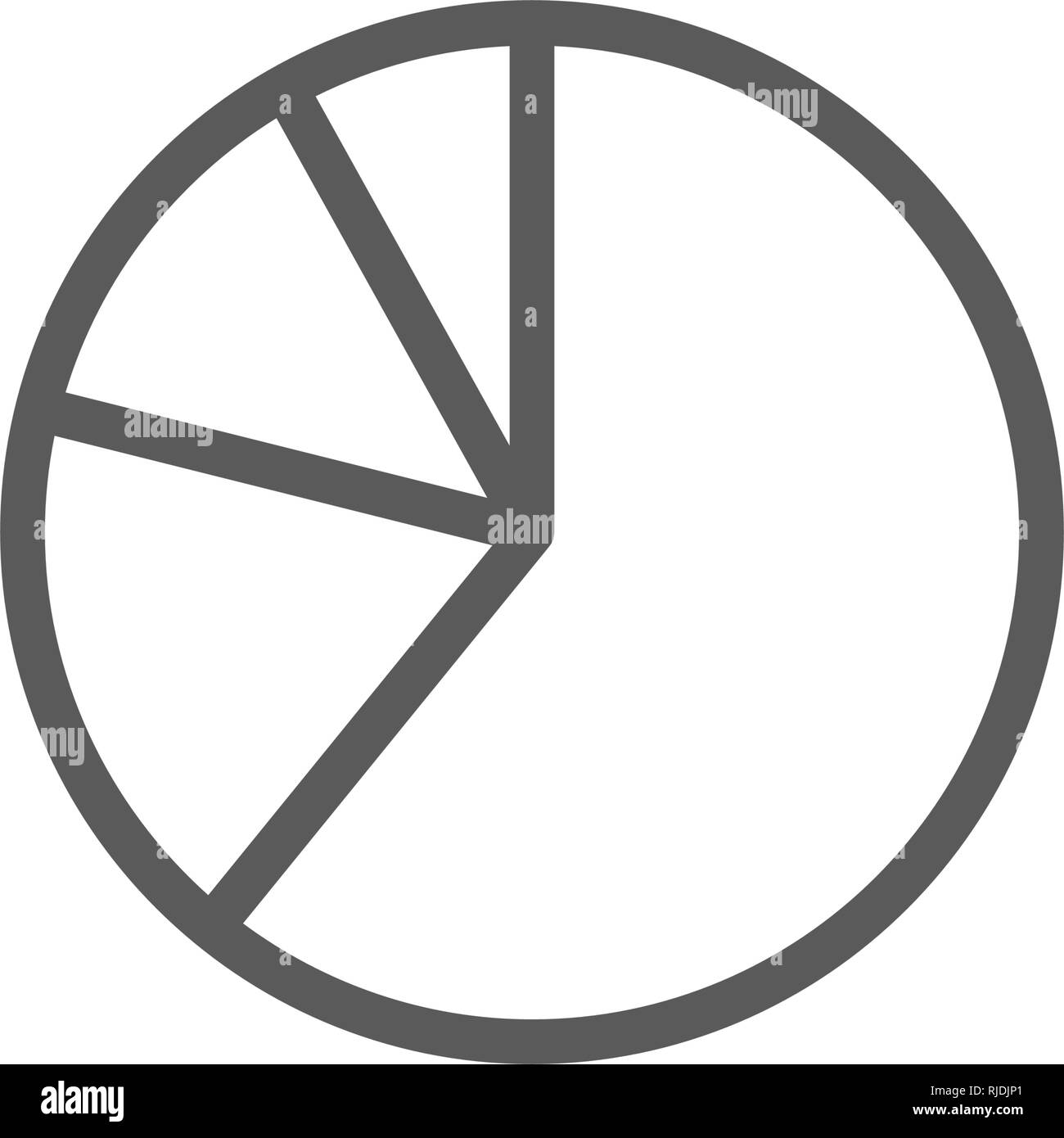 Graphique à secteurs, des graphiques dans des secteurs de l'icône Ligne. Illustration de Vecteur