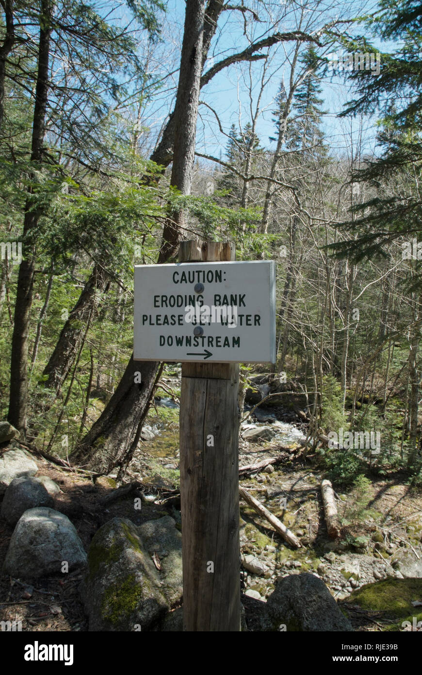 L'ancien Refuge d'Eliza Brook le long de l'Appalachian Trail (Kinsman Ridge Trail), entre le mont Wolf et sud Kinsman, dans le New Hampshire. Banque D'Images
