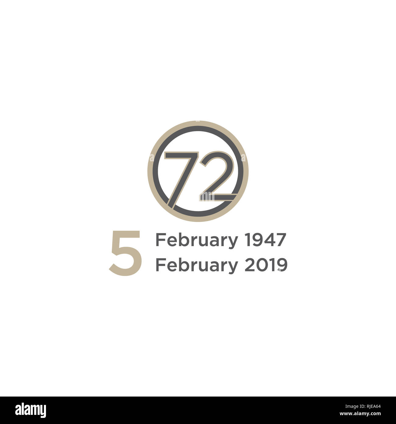 Logo pour 72 ans Banque D'Images