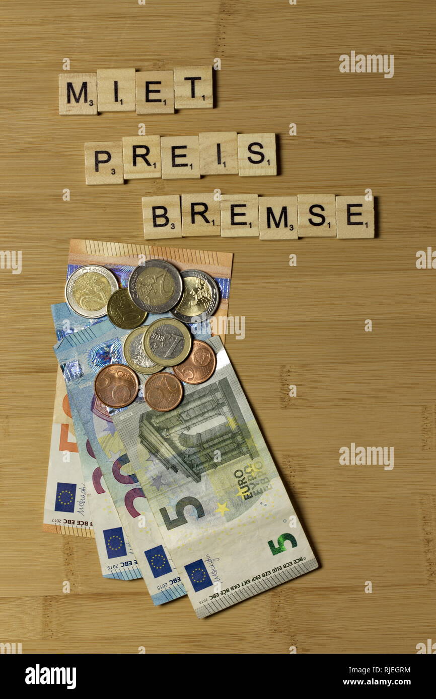 Prix de location de voitures, de mot en allemand Mietpreisbremse Banque D'Images