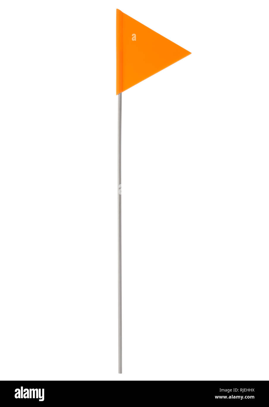 Marqueur piège taupe orange sur fond blanc Banque D'Images