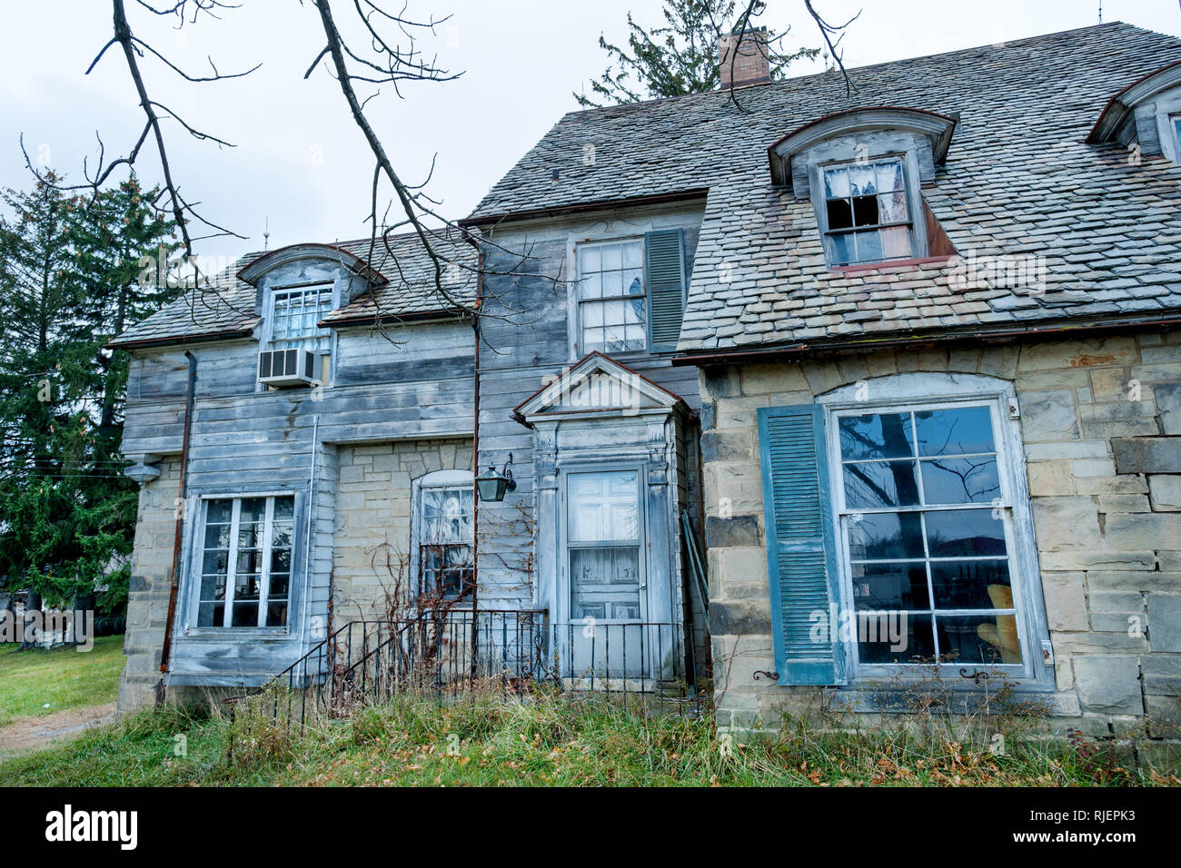 Maison délabrée abandonnée dans la campagne du Mid West, États-Unis Banque D'Images