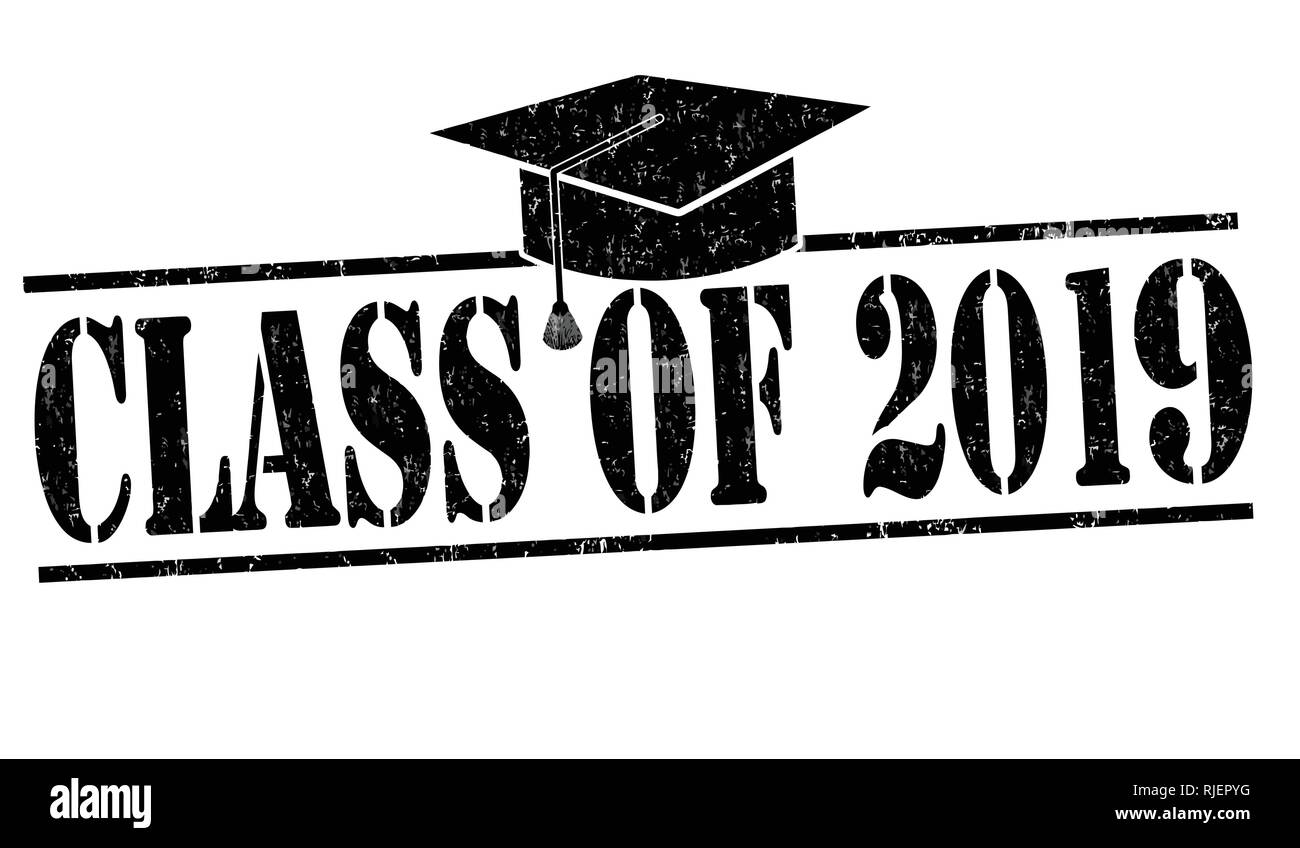 Classe de 2019 grunge rubber stamp on white, vector illustration Illustration de Vecteur