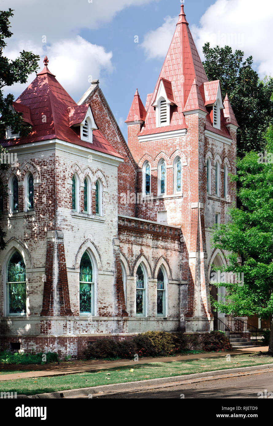 Fillmore Street Chapelle à Corinthe, au Mississippi, est le plus ancien bâtiment de l'église de Corinthe et la première église établie dans la ville. Banque D'Images