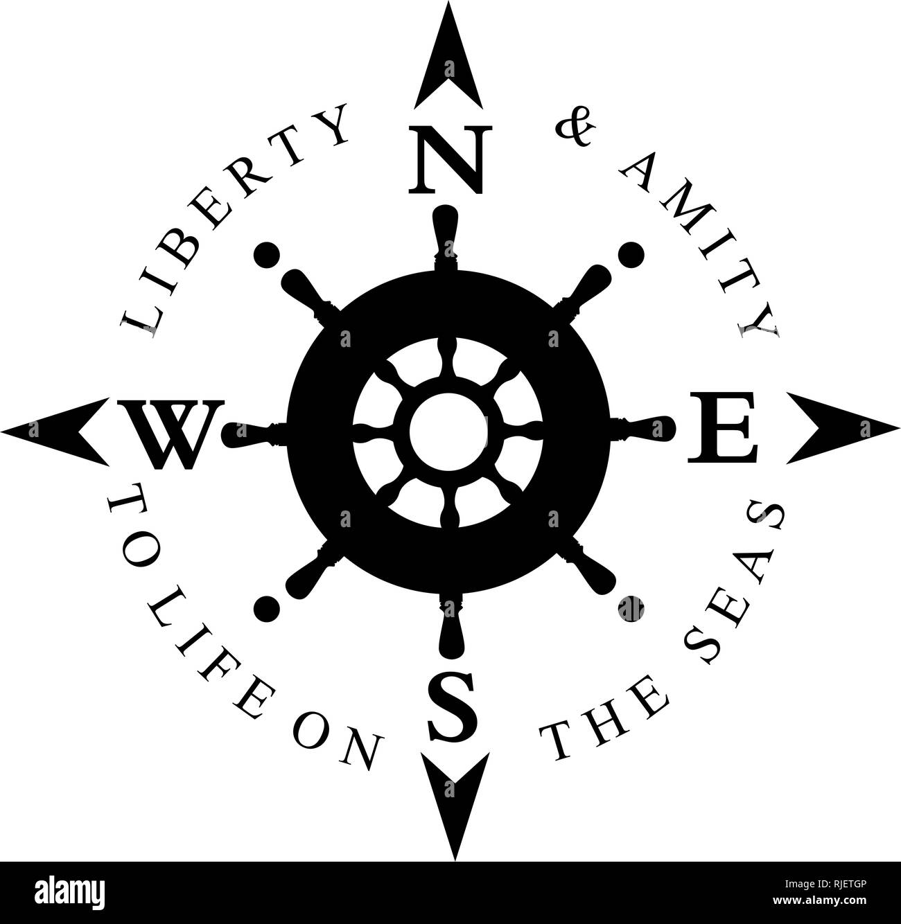 La liberté et l'amitié à la vie sur la mer Illustration de Vecteur