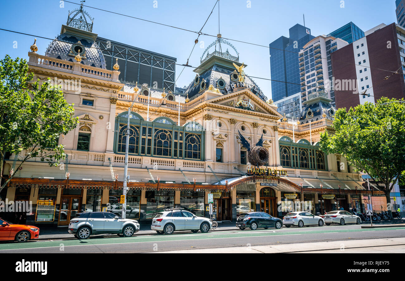 4e janvier 2019, Melbourne, Australie : le théâtre Princess Street view un édifice du patrimoine victorien à Melbourne, Australie Banque D'Images
