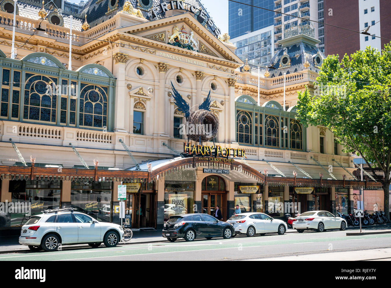 4e janvier 2019, Melbourne, Australie : Princess Theatre avec Harry Potter et l'enfant maudit jouer à Melbourne, Australie Banque D'Images