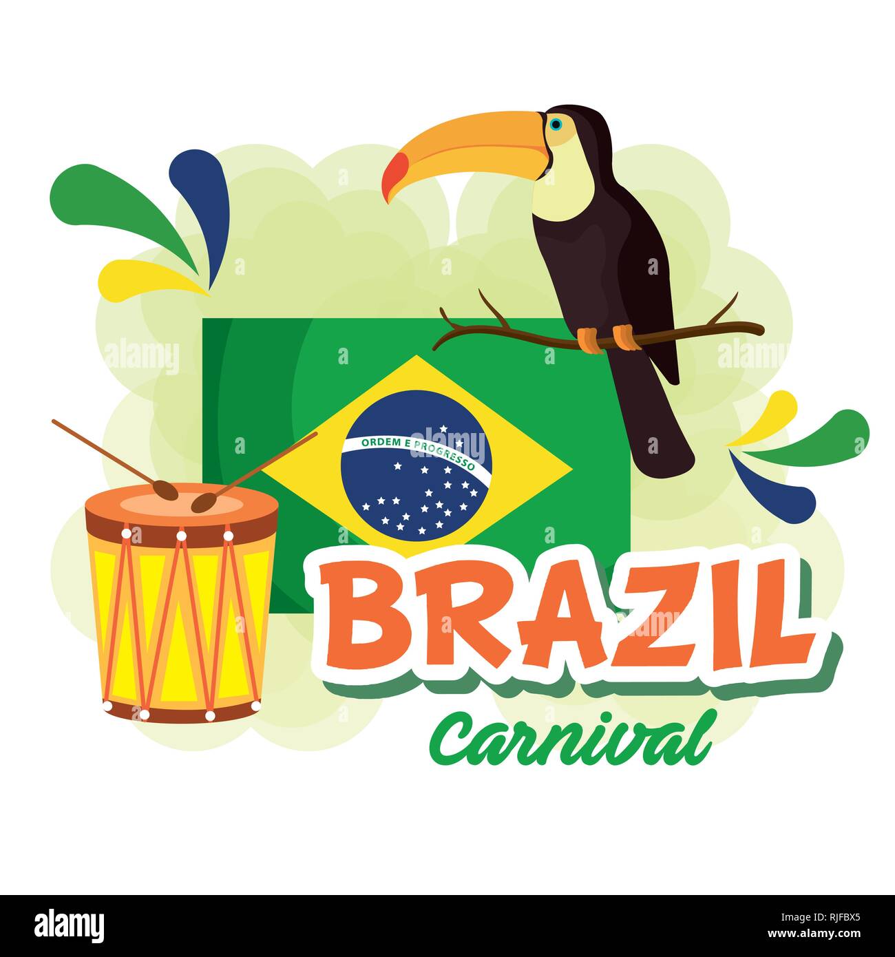 Carnaval de Rio carte brésilien Illustration de Vecteur