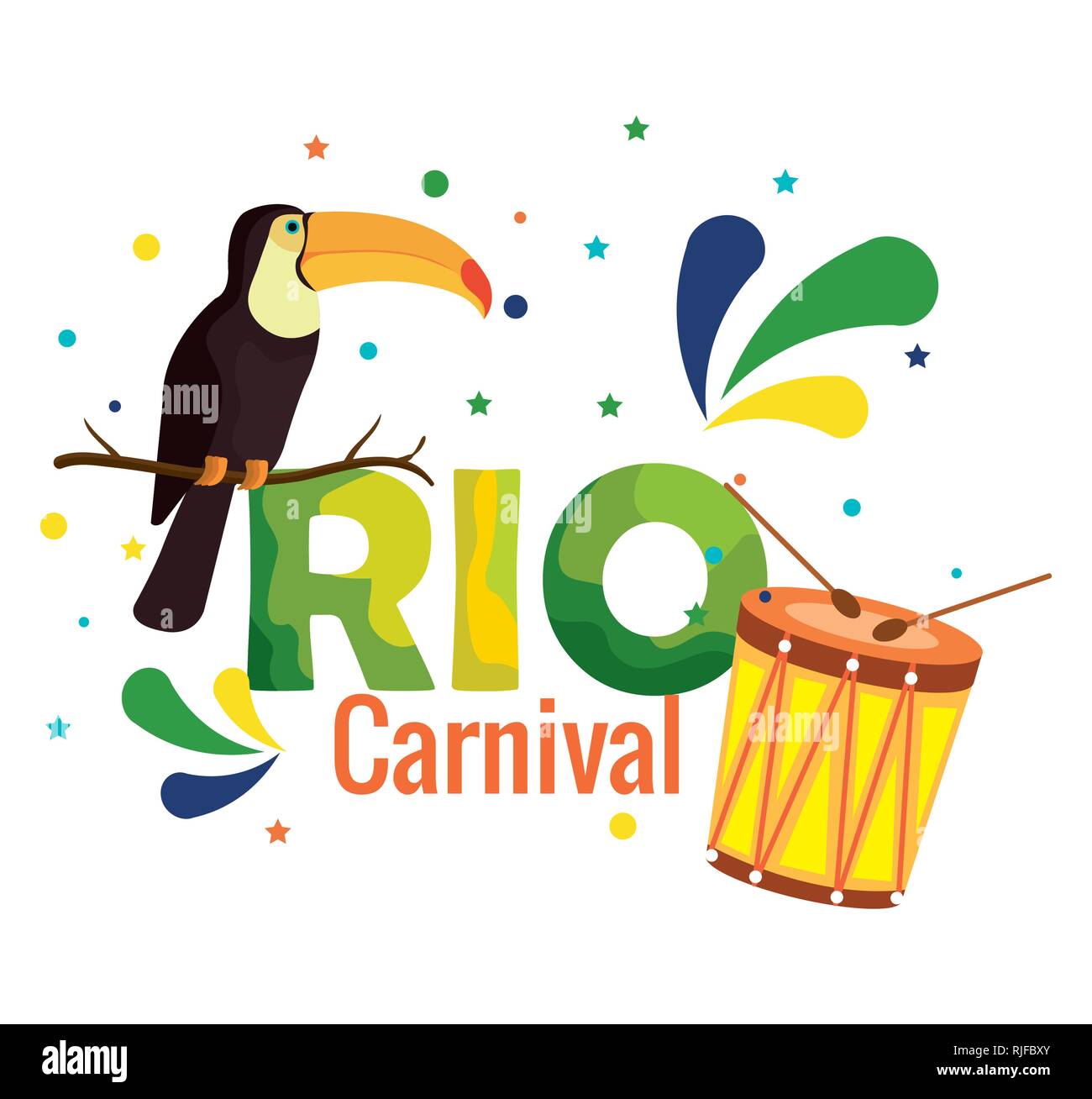 Carnaval de Rio carte brésilien Illustration de Vecteur