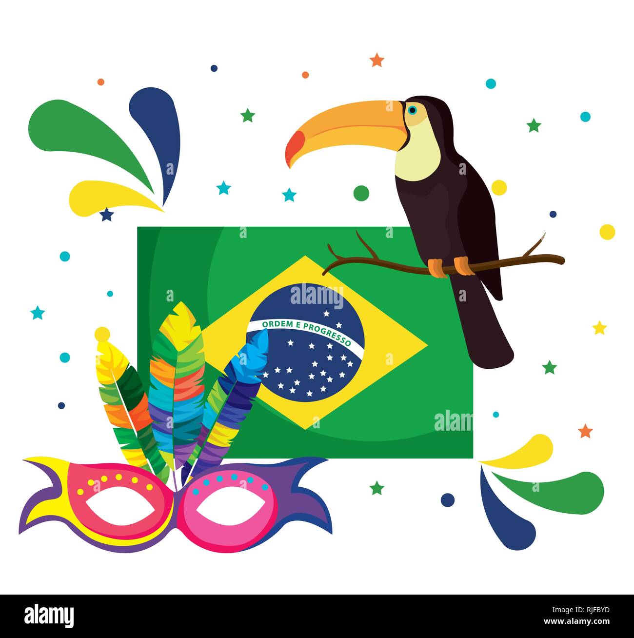 Carnaval de Rio carte brésilien Illustration de Vecteur