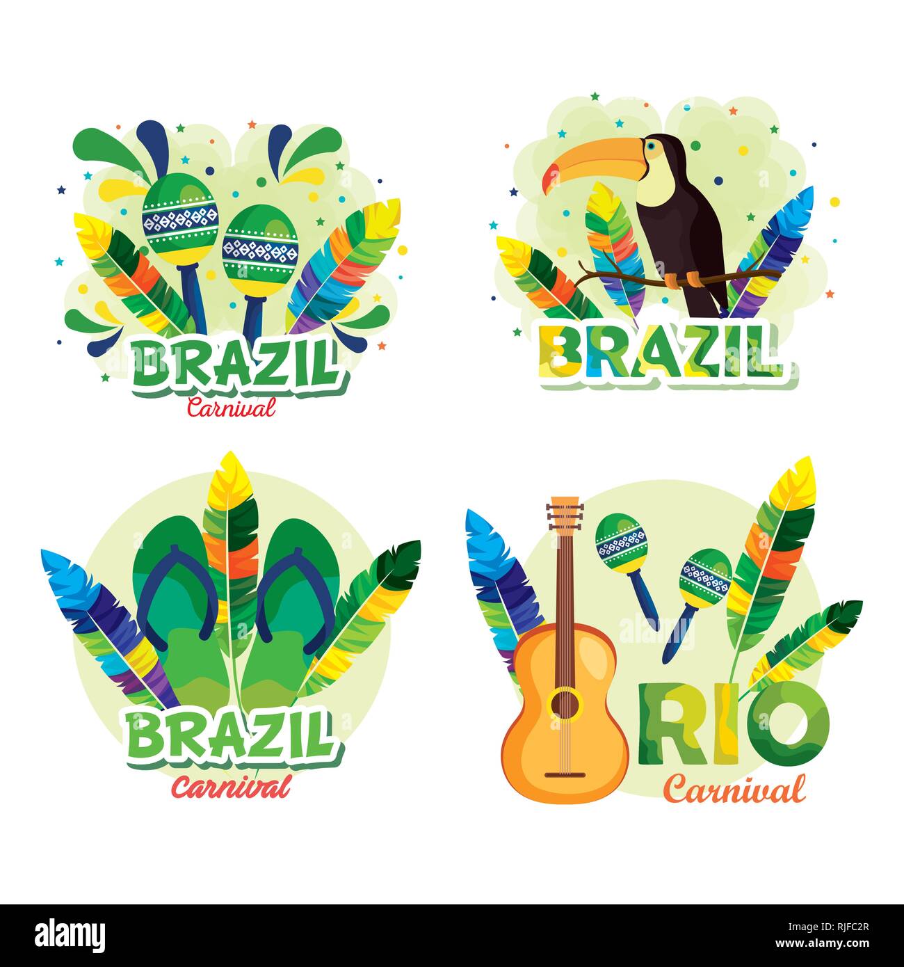 Carnaval de Rio carte brésilien Illustration de Vecteur