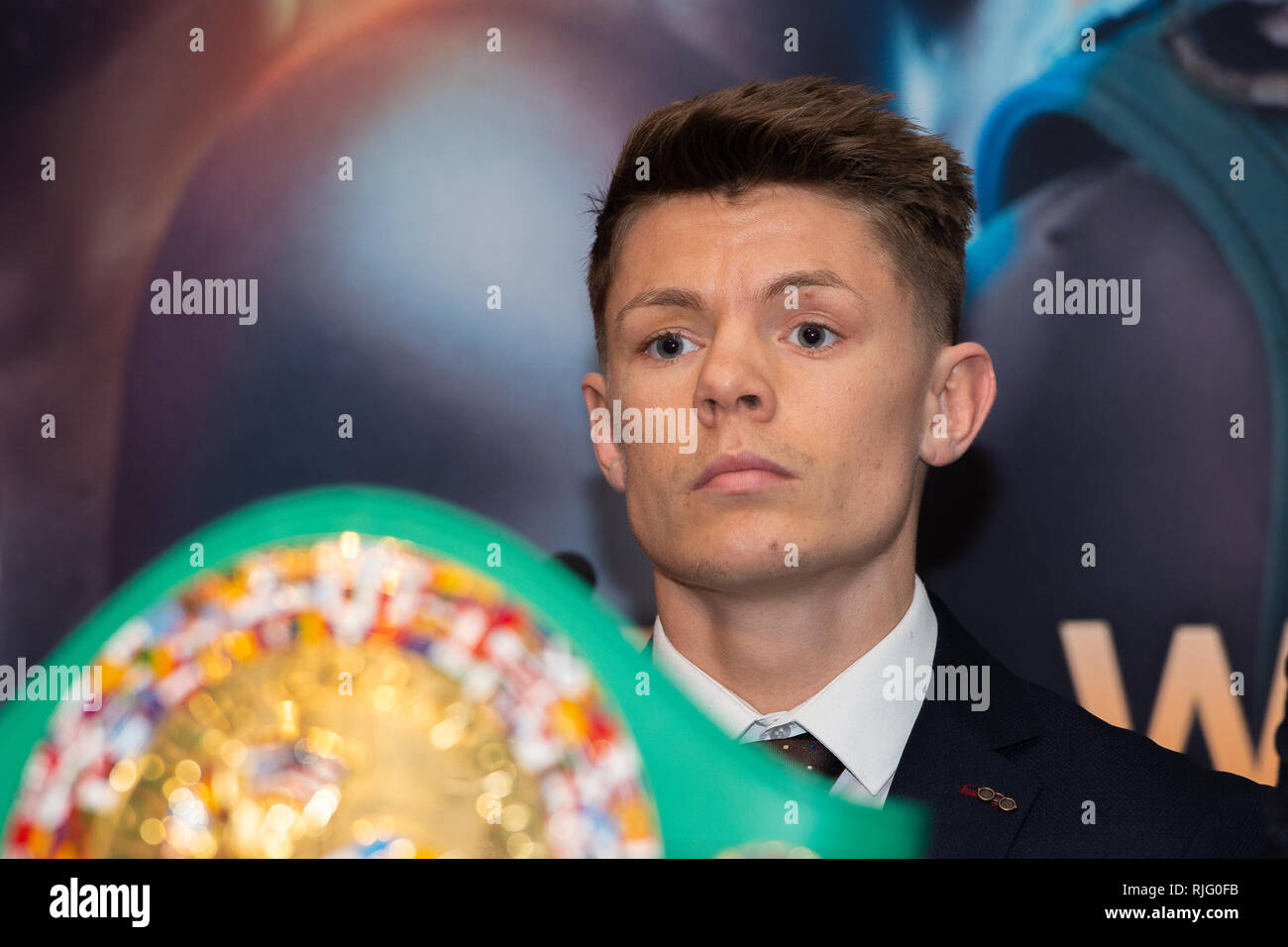 Londres, Royaume-Uni. 6 Feb 2019. Charlie Edwards lors d'Edwards vs Moreno - Masselotte Monde WBC Titre Conférence de presse à l'hôtel Grange City mercredi, 06 février 2019. Londres, Angleterre. (Usage éditorial uniquement, licence requise pour un usage commercial. Aucune utilisation de pari, de jeux ou d'un seul club/ligue/dvd publications.) Crédit : Taka G Wu/Alamy News Banque D'Images